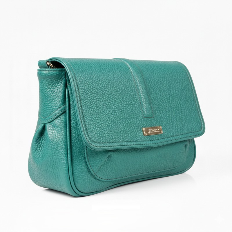 شنطة كروس جلد إيطالي مستورد منت جرين مقاس 20×30